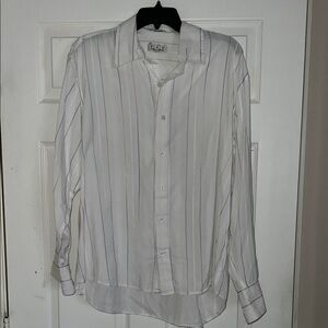 Ron Chereskin Multicolored Embroidered Striped Button Down Shirt